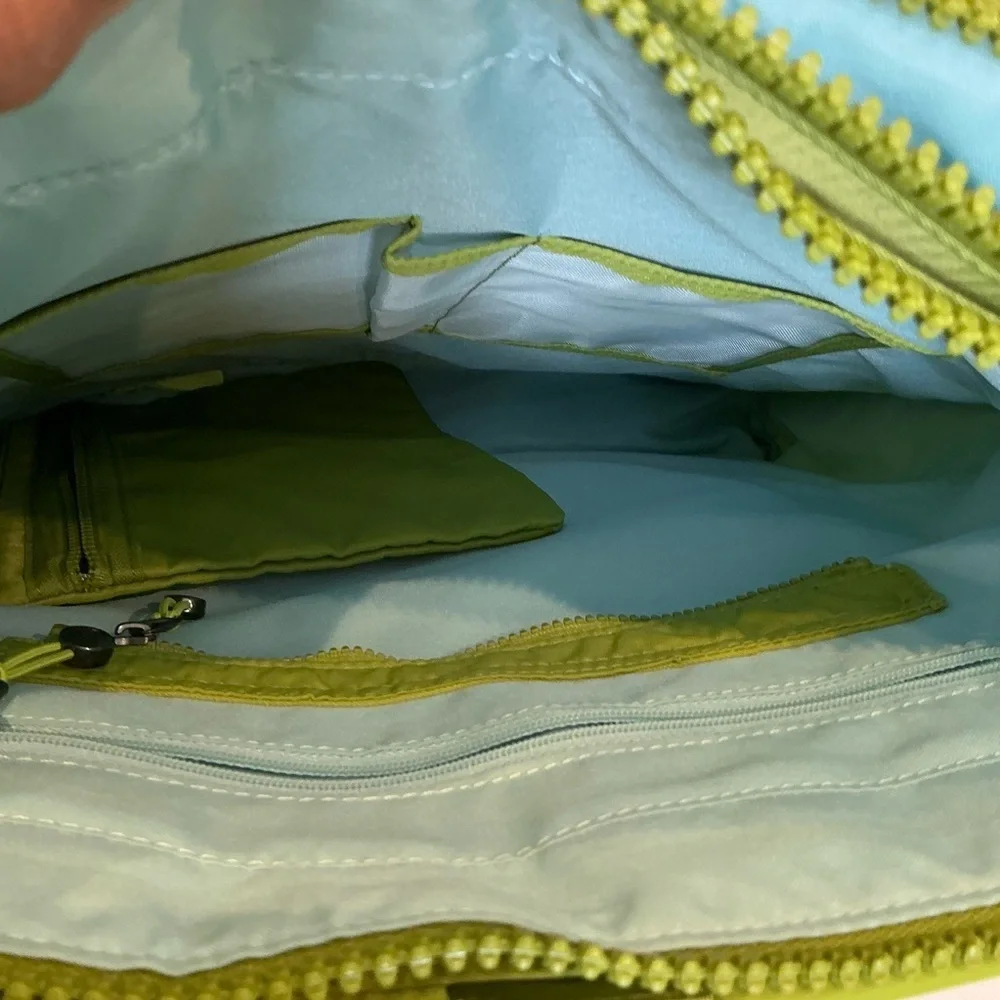 New Baggallini Skedaddle Laptop Backpack in Neon Green